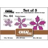 Crealies Set of 3 no. 64 Poinsettia pointy leaves CLSet64 18 x18-29x29-38x38mm