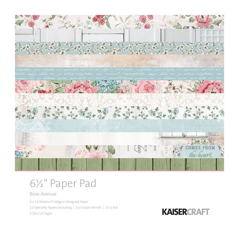 Kaisercraft paper pad  Rose avenue 16,5x16,5cm