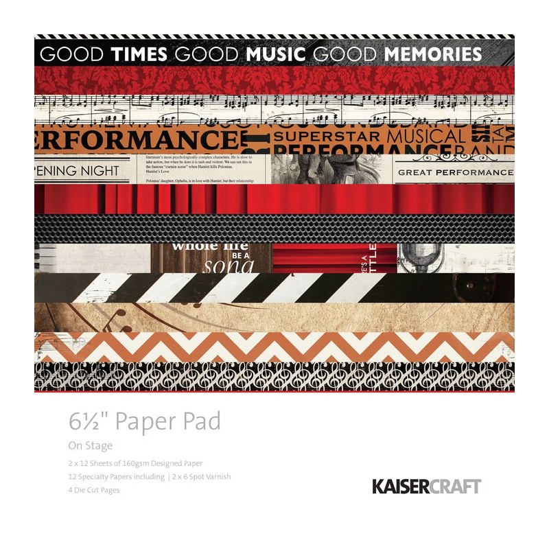 Kaisercraft paper pad  On stage 16,5x16,5cm