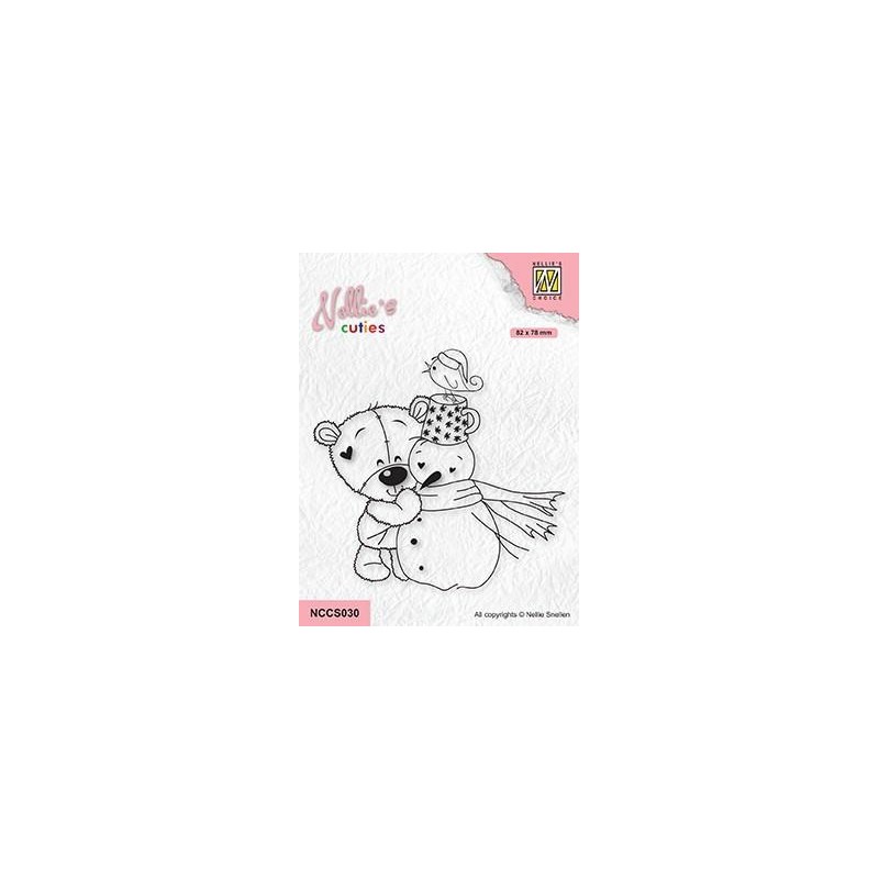 Nellie‘s Choice Clear Stamp - "Bear with snowman" NCCS030