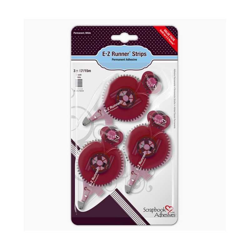 E-Z Runner® Refill Value Pack 3 pack Permanent whitestips