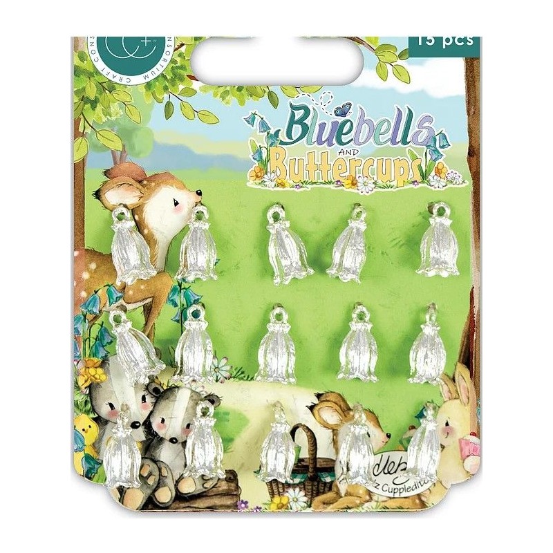 Craft Consortium Bluebells and Buttercups - Silver Bluebell Metal Charms