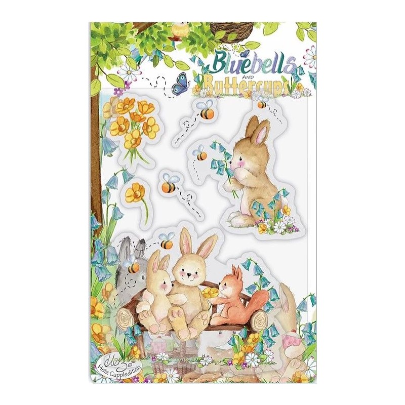 Craft Consortium Bluebells and Buttercups - Bench - Stamp Set