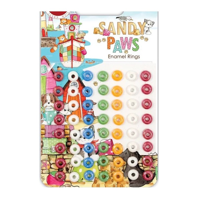 Craft Consortium Sandy Paws - Adhesive Enamel Rings