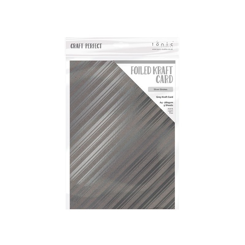 Nuvo • Foiled kraft card Silver strokes
