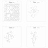 Sizzix • Layered Stencils Scroll 4pcs Geo Flowers