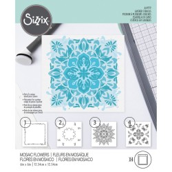 Sizzix • Layered Stencils Scroll Text 4pcs Mosaik