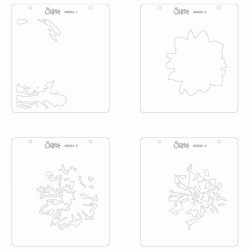 Sizzix • Layered Stencils Scroll 4pcs Painted Flower