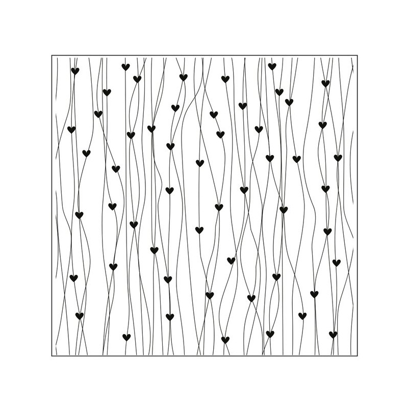 Mundart Stempel • Embossing folder lines with hearts 15x15 cm