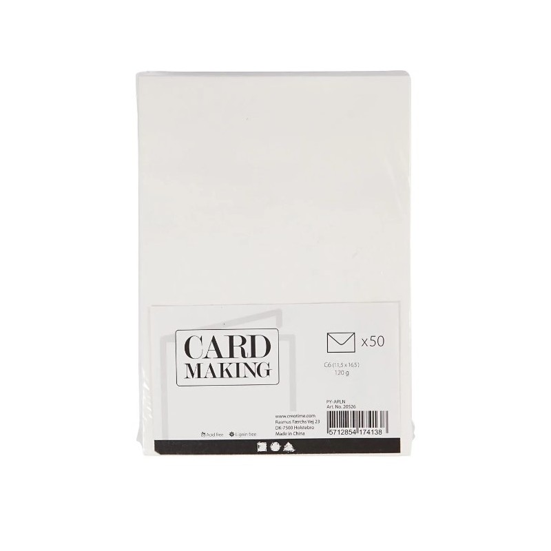Card Making 50 st Lyxiga Kuvert A6  11,5 x 16,5 cm off white, Råvit