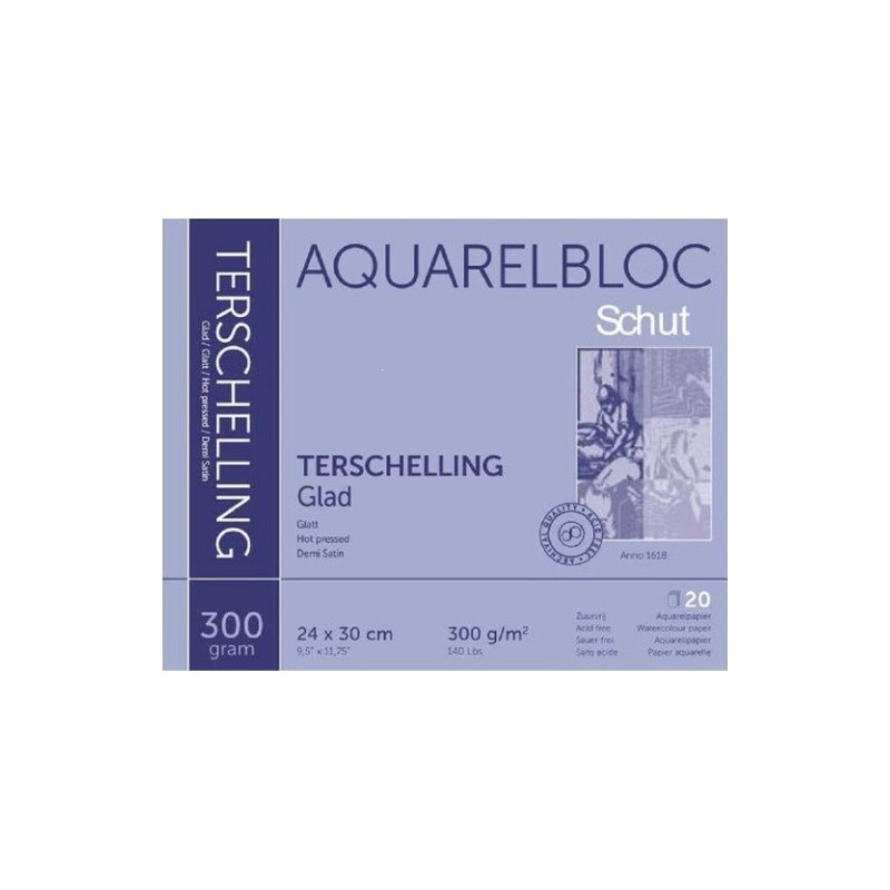 Schut Terschelling Watercoloured pad Glatt 24x30cm 300 gram - 20 sheets
