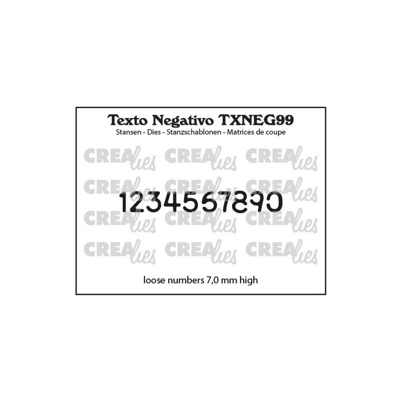 Crealies Texto Numbers TXNEG99 7,0mm high