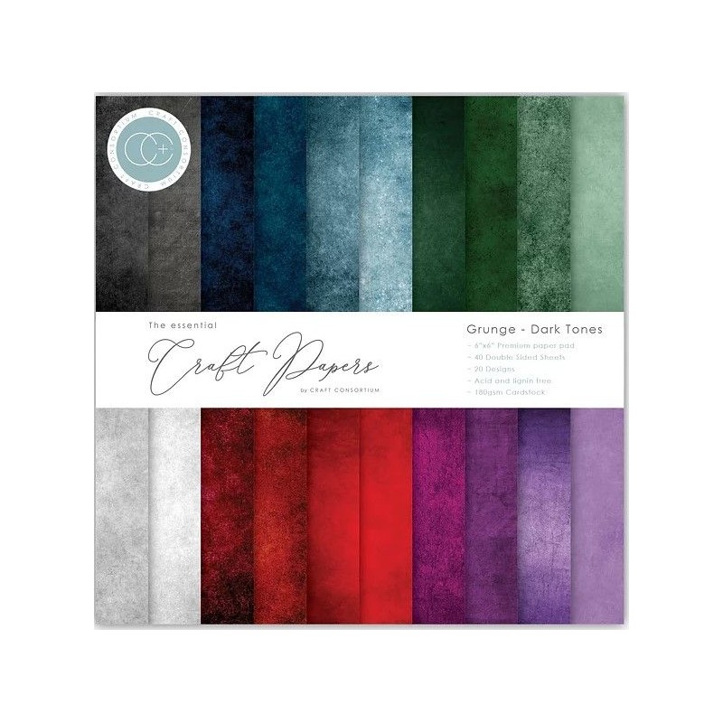 Craft Consortium The Essential Craft Papers - 6x6 Grunge - Dark Tones