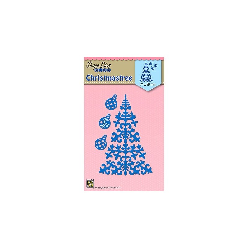 Nellie‘s Shape Dies Blue Cristmastree & baubles SDB063
