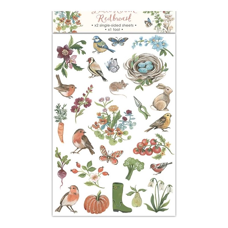 Craft Consortium Little Robin Redbreast  - Rub on Transfers