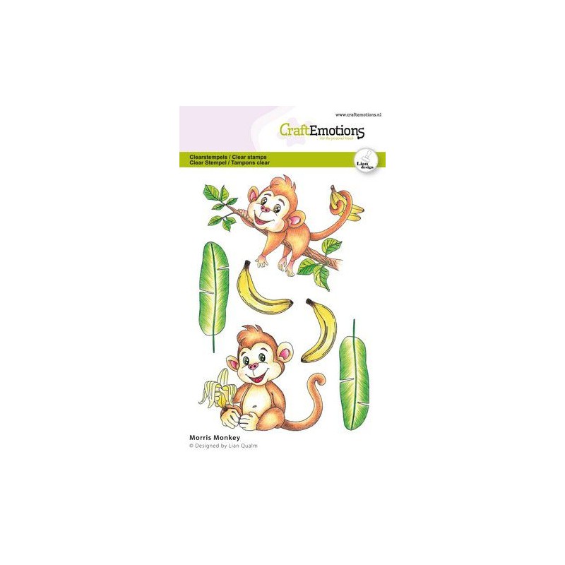 CraftEmotions clearstamps A6 Morris- Monkey Lian Qualm