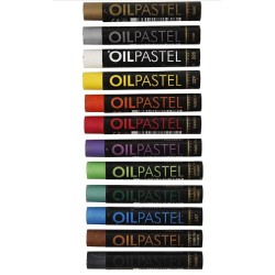 Gallery oljepastellkritor, L: 7 cm, tjocklek 11 mm, metallicfärger, 12 st./ 1 förp.