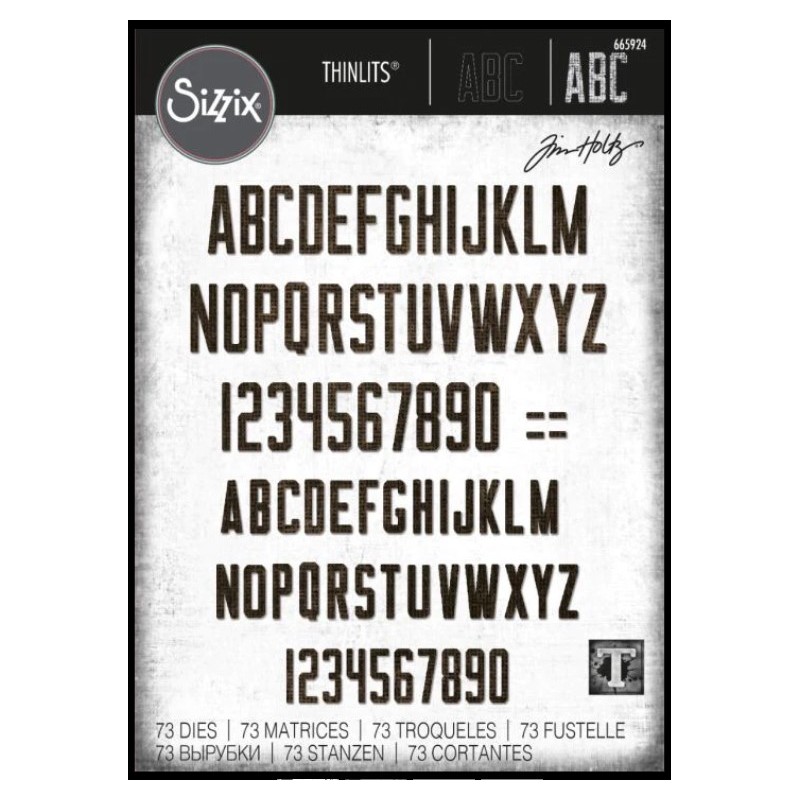 SIZZIX / TIM HOLTZ THINLITS DIE "Alphanumeric Theory" 665924