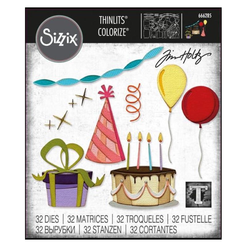 Sizzix/Tim Holtz Thinlits Die "Celebrate Colorize" 666285