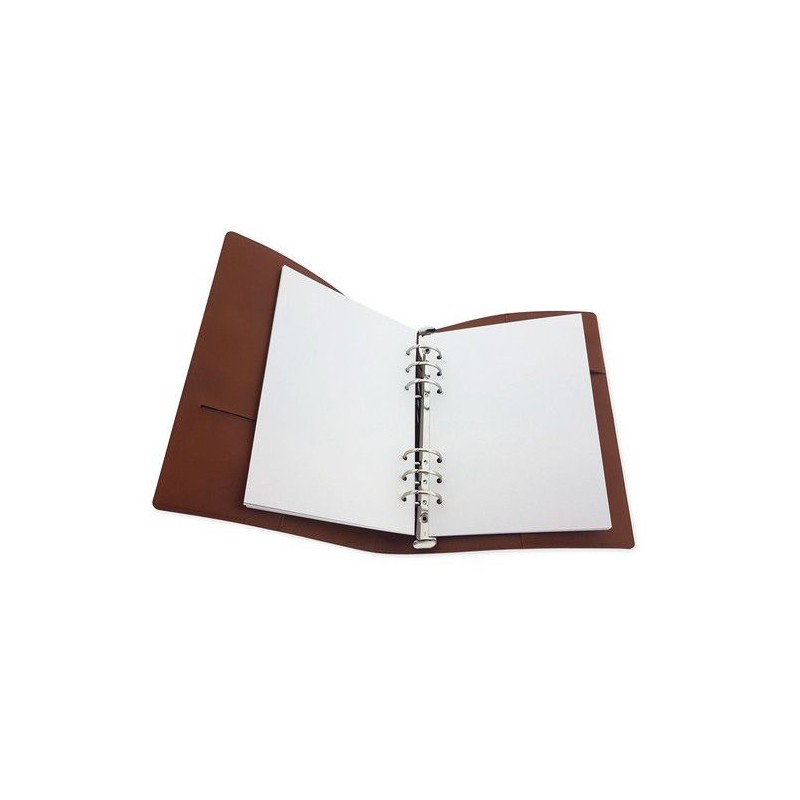 Ringbound Planner - for paper A5-148x210mm - Cognac brown PU leather - Paper not included