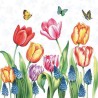 CraftEmotions napkins 5pcs - Tulips 33x33cm Ambiente