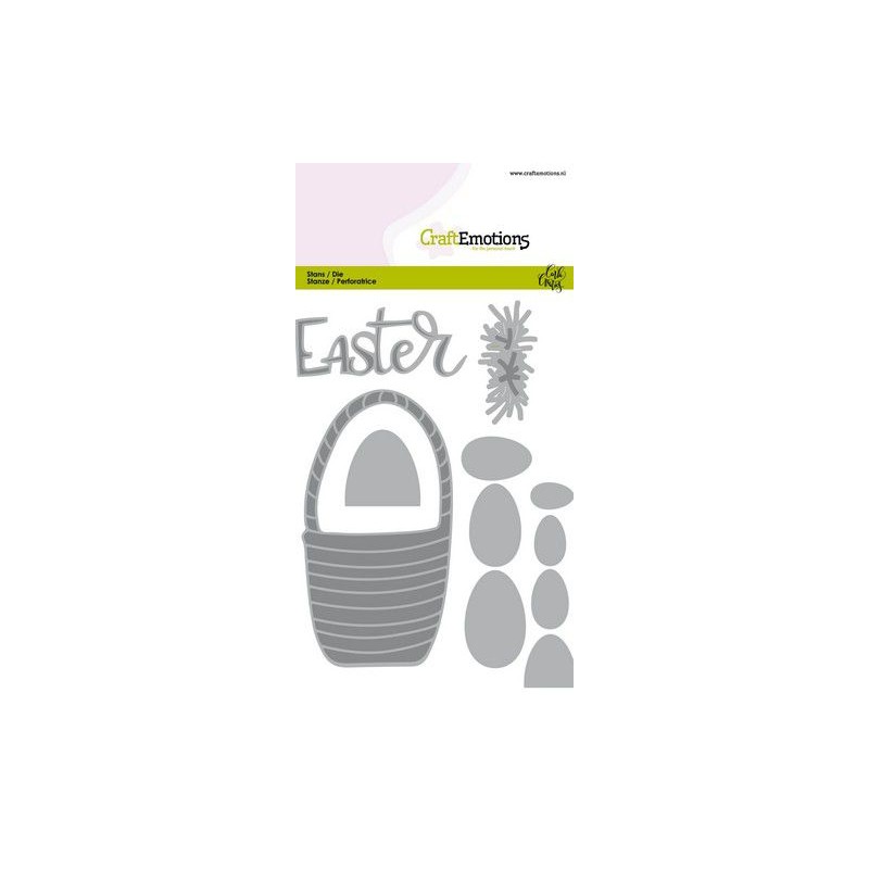 CraftEmotions Die - Easter - basket with eggs Card 10,5x14,8cm Carla Creaties