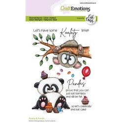 CraftEmotions clearstamps A6 - Koala & Panda (EN) Carla Creaties