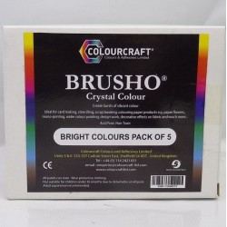 Brusho Bright Colours Pack - 5 x 15g + 100g Brusho Thickener Färg pulver / Låda