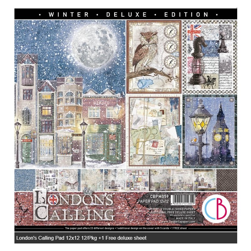 Ciao Bella LONDON'S CALLING PAD 12X12 12/PKG +1 FREE DELUXE SHEET