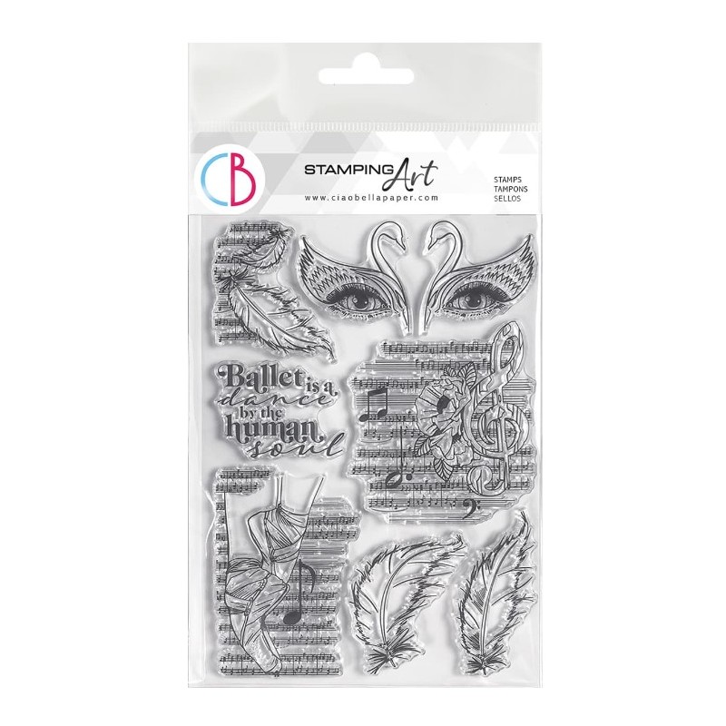 Ciao Bella CLEAR STAMP SET 6"X8" BLACK SWAN