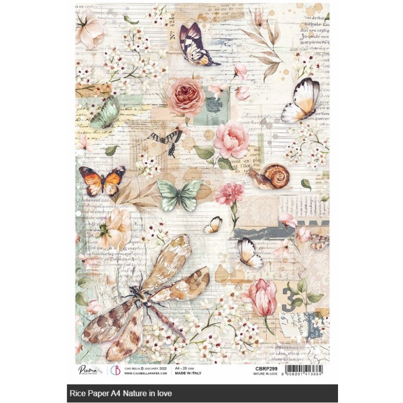 Ciao Bella RICE PAPER A4 NATURE IN LOVE