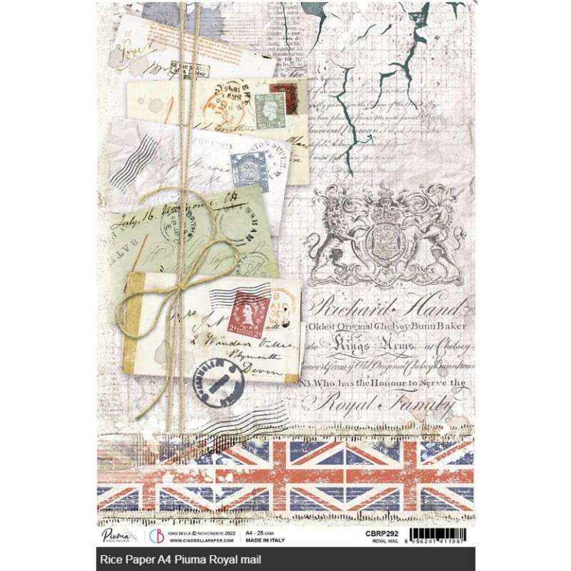 Ciao Bella RICE PAPER A4 PIUMA ROYAL MAIL