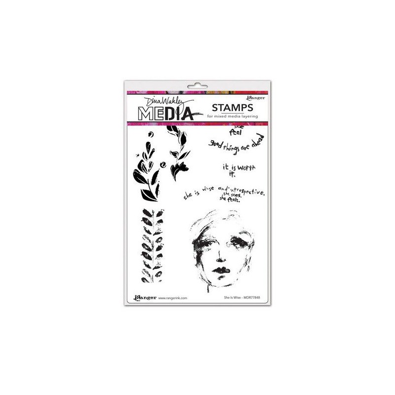 Ranger Dina Wakley Media Stamps She Is Wise MDR77848