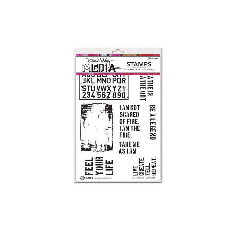 Ranger Dina Wakley Media Stamps Stencil Alphas MDR77855