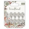 Craft Consortium Woodland - Metal Charms - Silver Leaf