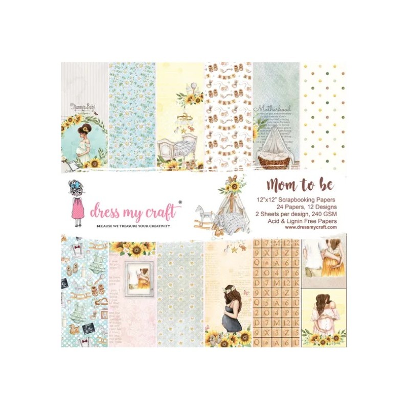 copy of Dress My Craft  1-Sided Paper Pad - Precious Baby Boy 12 x 12 in. DMCP1563