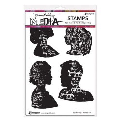 Ranger Dina Wakley MEdia Stamps Text Profiles MDR81319