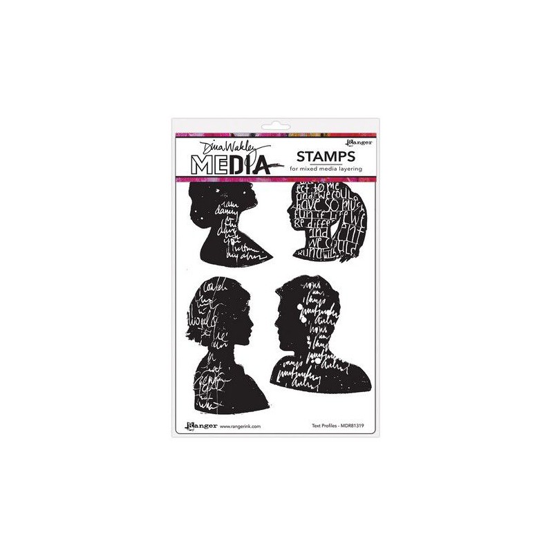 Ranger Dina Wakley MEdia Stamps Text Profiles MDR81319