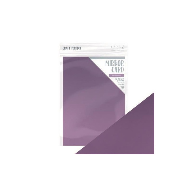 Tonic Studios mirror card - satin - A4 x5  Soft Amethyst 9480e