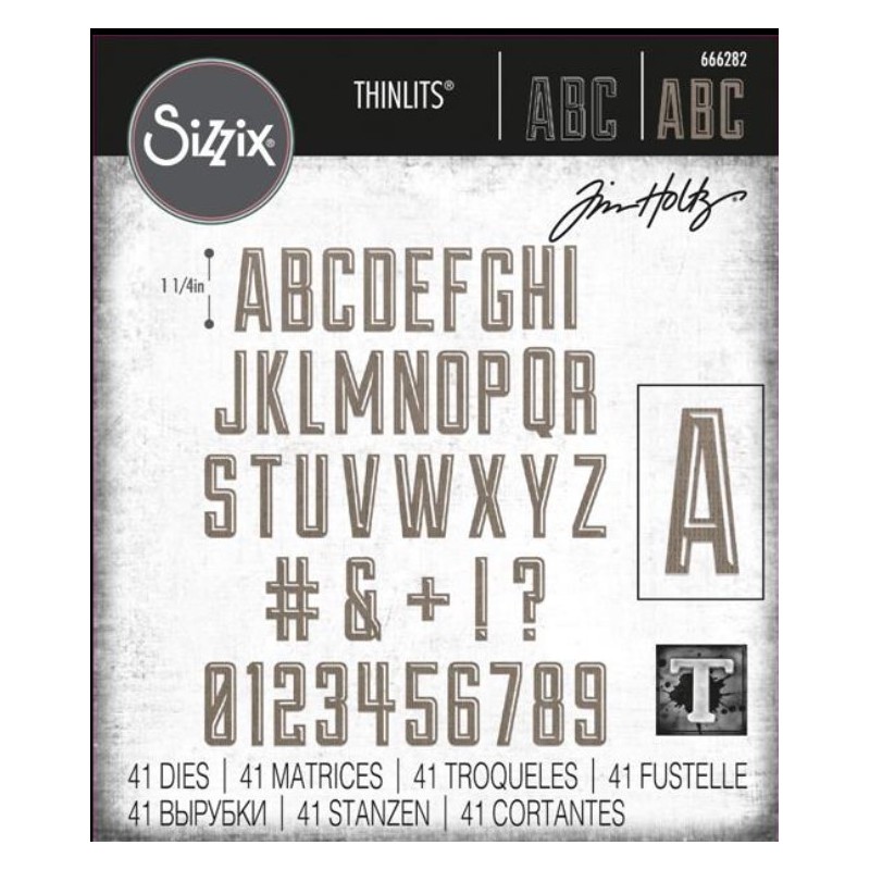 Sizzix/Tim Holtz Thinlits Die "Alphanumeric Emporium" 666282