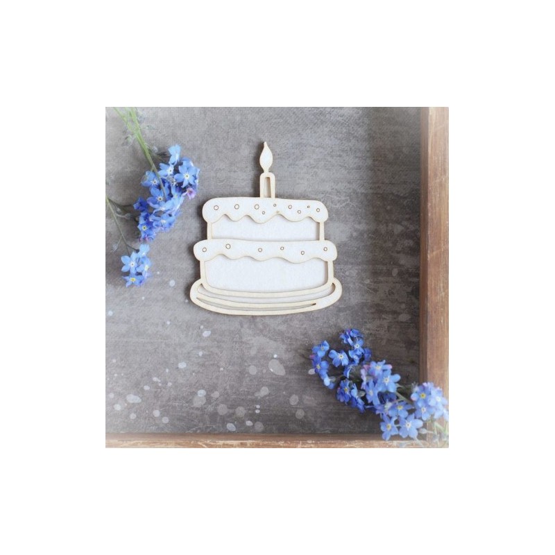 Bloomar Design 1st Birthday 13 – 2D cake – Decorative laser cut chipboard