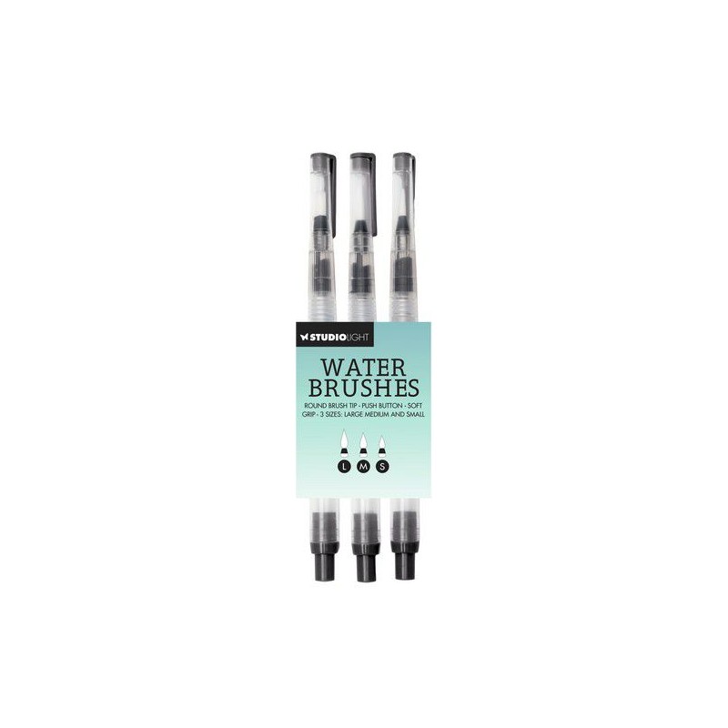 Studio Light 3 Waterbrushes nr.01 Fine, medium, large tip SL-ES-WBRU01 40x120mm Penslar
