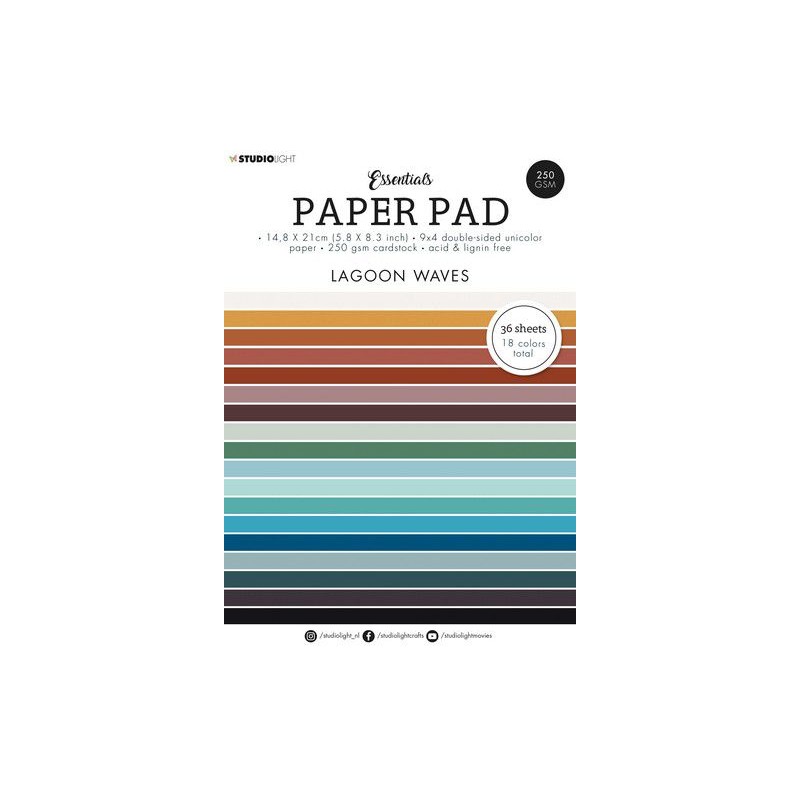 Studio Light Paper Pad Essentials nr.89 "Lagoon Waves" SL-ES-PP89 A5