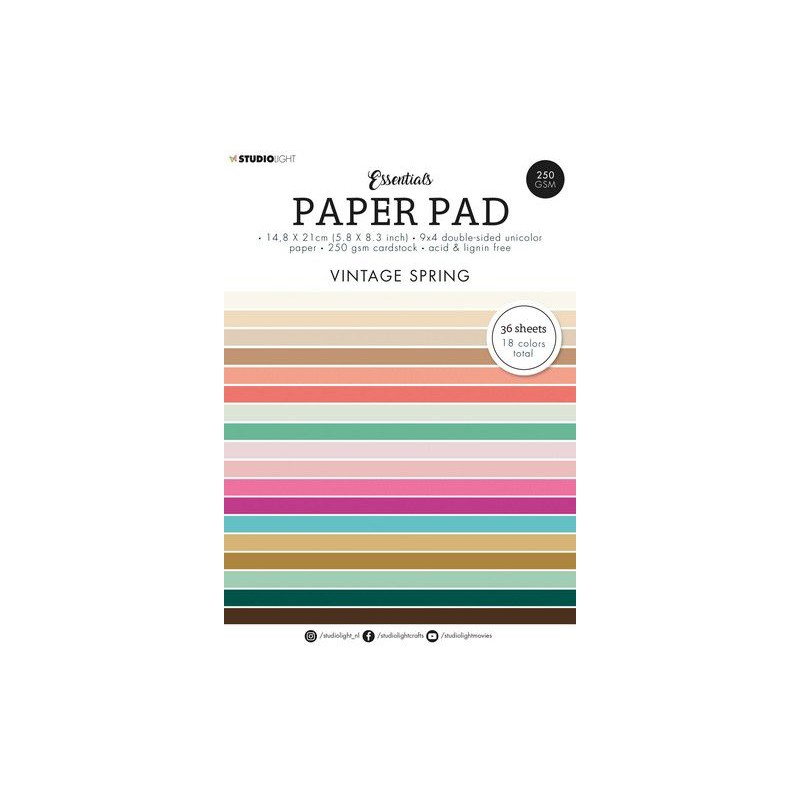 Studio Light Paper Pad Essentials nr.92 "Vintage spring" SL-ES-PP92 A5