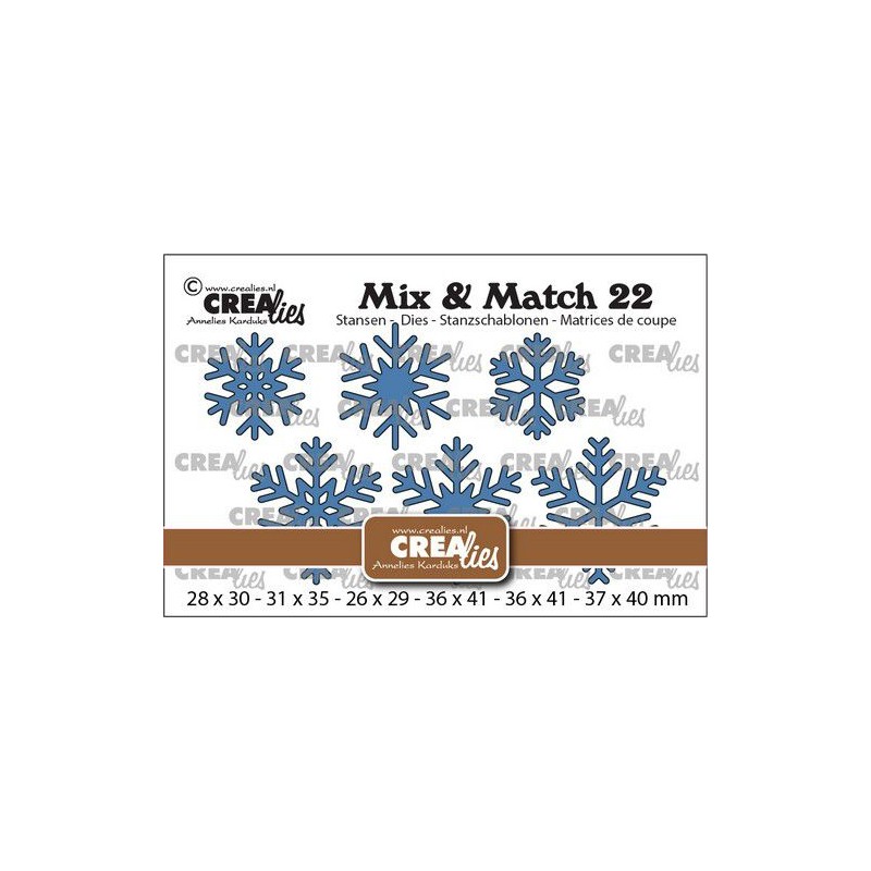 Crealies Mix & Match no. 22 Snowflakes CLMix22 37x40mm