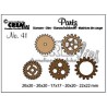 Crealies Partzz Gears / Cog wheel die set 41  Kugghjul 5st