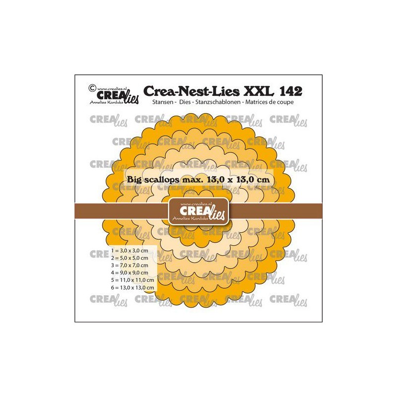 Crealies Crea-Nest-Lies XXL Big scalloped circles CLNestXXL142 max. 13 x 13 cm