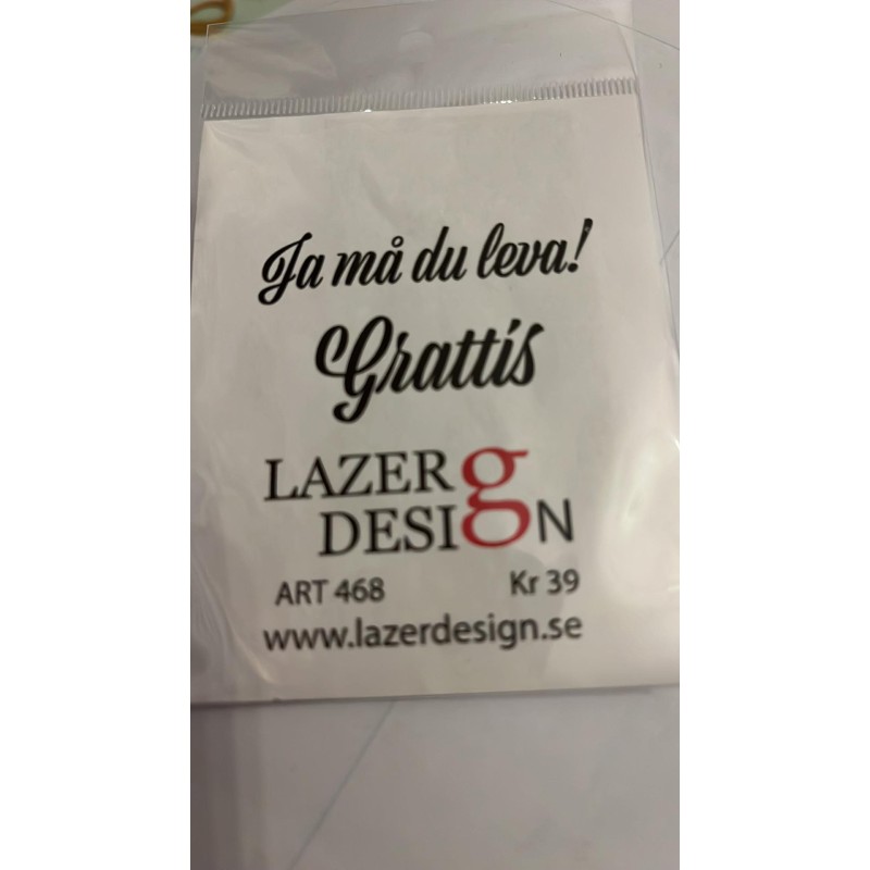 Lazer Design Stämpel Ja må du leva!  6x3,7mm