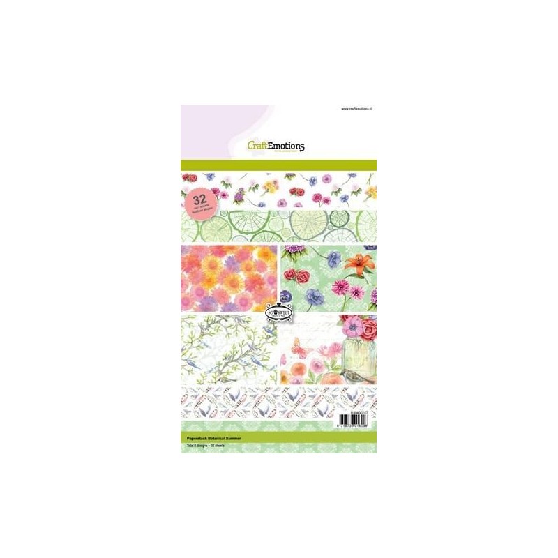 CraftEmotions Paper stack Botanical Summer 32 sheets A5 + GÅVA