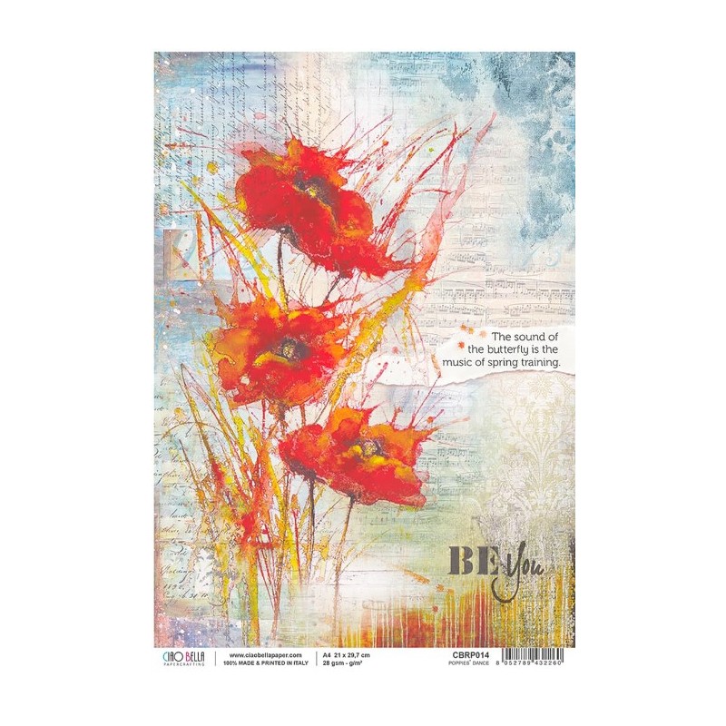 Ciao Bella RICE PAPER A4 POPPIES' DANCE